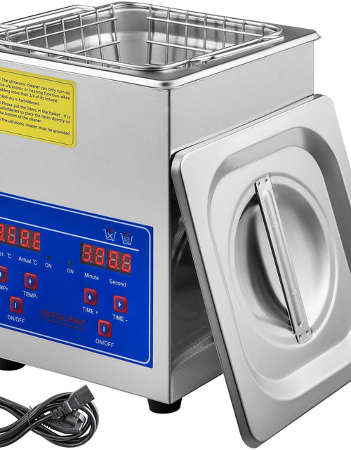 Load image into Gallery viewer, Ultrasonic Cleaner 2L Digital Ultrasonic Parts Cleaner with Timer 40kHz Professional 304 Stainless Steel Ultrasonic Cleaner 110V for Jewelry Watch Glasses Diamond Eyeglass Small Parts Cleaning
