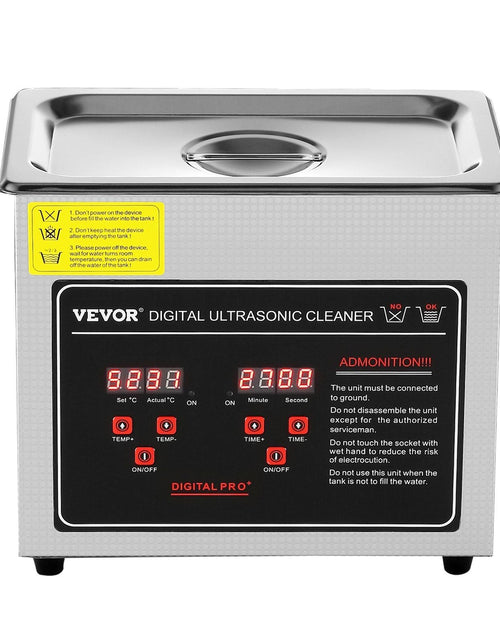 Load image into Gallery viewer, Ultrasonic Cleaner with Digital Timer &amp; Heater, Professional Ultra Sonic Jewelry Cleaner, Stainless Steel Heated Cleaning Machine for Glasses Watch Rings Small Parts Circuit Board (3L)
