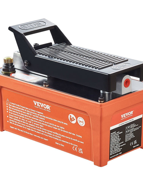 Load image into Gallery viewer, Air Hydraulic Pump, 10,000 PSI 1/2 Gal Reservoir, NPT 3/8" Oil Outlet, NPT 1/4" Inlet, 6.6 ft Pipe, Foot Actuated Hydraulic Pump Air Treadle for Auto Body Frame Machines and Pulling Post, Orange
