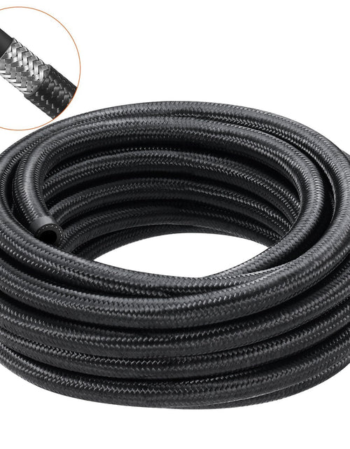 Load image into Gallery viewer, 6AN Fuel Line Kit, 20 FT Fuel Hose Kit, 0.34" Nylon Stainless Steel Braided Fuel Line Oil/Gas/Diesel Hose End Fitting Kit, with 12 PCS Swivel Fitting Adapter Kit, Black
