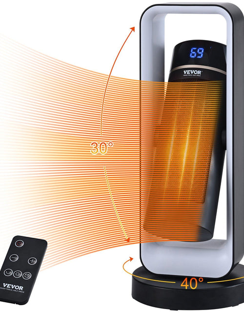 Load image into Gallery viewer, Electric Space Heater with Thermostat Remote Control, 1000W/1500W 2-Level Adjustable Quiet Ceramic Heater Fan, 20 in Tip-Over Shutdown Overheat Protection Small Heaters for Office Room Desk Indo
