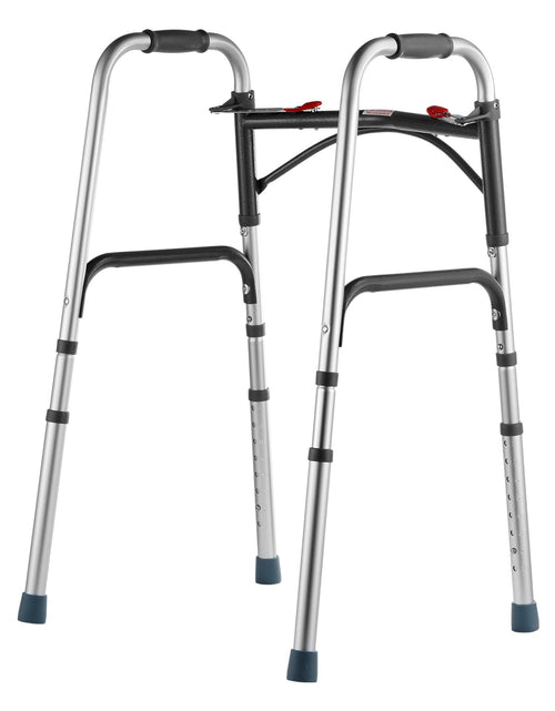 Load image into Gallery viewer, Folding Walker Aluminum Mobility Walker Aid with Adjustable Height 350LBS
