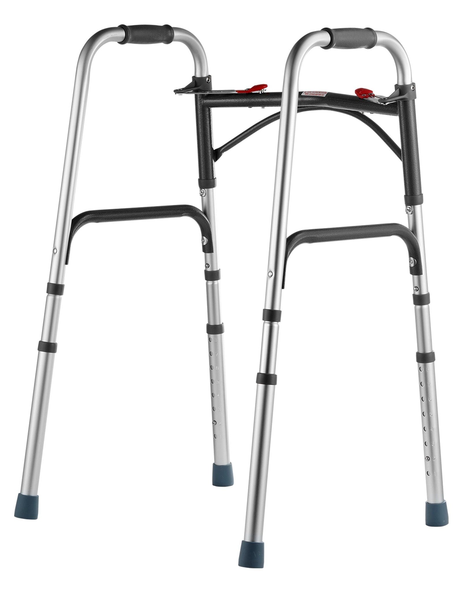 Folding Walker Aluminum Mobility Walker Aid with Adjustable Height 350LBS