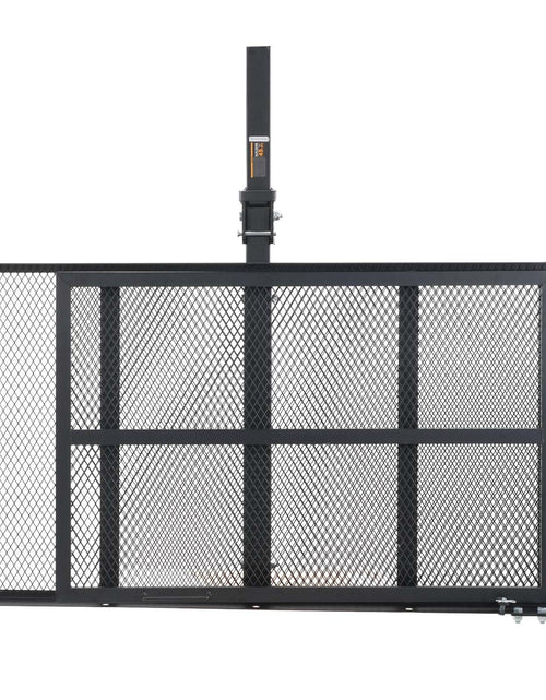 Load image into Gallery viewer, Hitch Mount Cargo Carrier, 45.3" x 25.6" Iron Hitch Cargo Rack with Folding Ramp, Hitch Rack Basket with Stabilizer and Straps, 500LBS Mobility Scooter Carrier Fit 2" Hitch Receiver

