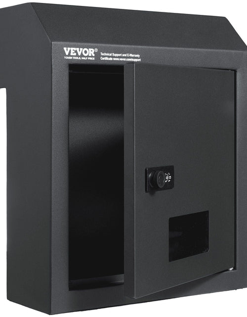 Load image into Gallery viewer, Through The Door Key Drop Box, Heavy Duty Steel Through the Door Mailbox with 12" Combination Lock, Mail Drop Box, Dark Gray
