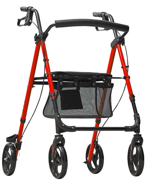 Load image into Gallery viewer, Rollator Walker for Seniors and Adult, Lightweight Aluminum Foldable Rolling Walker with Adjustable Seat and Handle, Outdoor Mobility Rollator Walker with 8" All Terrain Wheels, 300LBS Capacity

