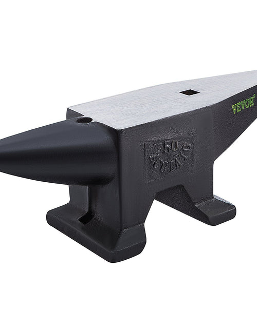 Load image into Gallery viewer, Cast Steel Anvil, 110 Lbs(50kg) Single Horn Anvil with Large Countertop and Stable Base, High Hardness Rugged Round Horn Anvil Blacksmith, for Bending, Shaping
