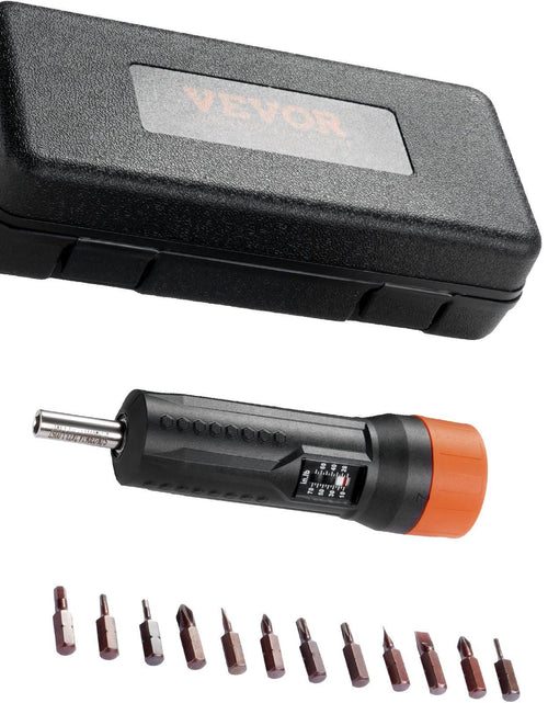 Load image into Gallery viewer, 1/4" Drive Torque Screwdriver Wrench Set | 10-70 in-lbs Torque Adjustment Range | 1 in-lb Increment Torque Screwdriver | Driver Bits Set with View Window, 12 Bits &amp; Case, Magnetic Function
