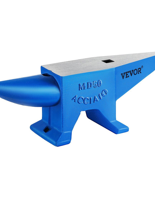 Load image into Gallery viewer, Single Horn Anvil Cast Steel Anvil Blacksmith for Sale Forge Steel Tools with Round and Square Hole and Equipment Anvil Rugged Blacksmith Jewelers Durable and Robust Metal Working Tool 110Lbs
