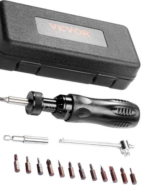 Load image into Gallery viewer, Torque Screwdriver, 1/4" Drive Screwdriver Torque Wrench, Electrician Torque Screwdriver with Scale, 10-70 in/lbs Torque Range, 1 in-lbs Torque Increment Torque Screwdriver with Bits &amp; Case
