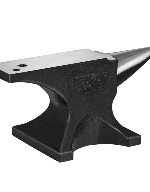 Load image into Gallery viewer, Single Horn Anvil, 66Lbs Cast Steel Anvil, High Hardness Rugged Round Horn Anvil Blacksmith, with Round and Square Hole, Large Countertop and Stable Base, Metalsmith Tool for Bending and Shaping

