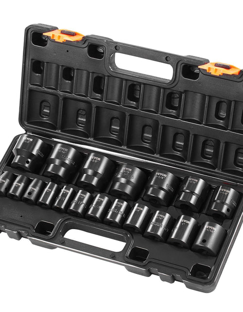 Load image into Gallery viewer, Impact Socket Set 1/2 Inches 19 Piece Impact Sockets, Standard Socket Assortment, 1/2 Inches Drive Socket Set Impact Standard SAE (3/8 Inches to 1-1/2 Inches) 6-point Hex Sockets
