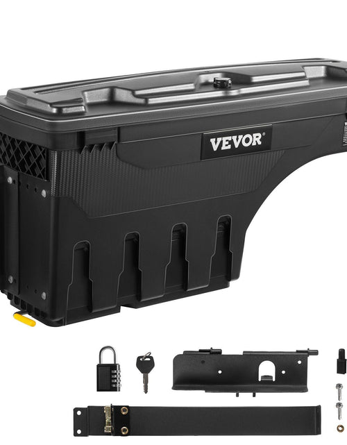 Load image into Gallery viewer, Truck Bed Storage Box, Lockable Lid, Waterproof ABS Wheel Well Tool Box 6.6 Gal/20 L with Password Padlock, Compatible with Tundra 2007-2021, Driver Side, Black
