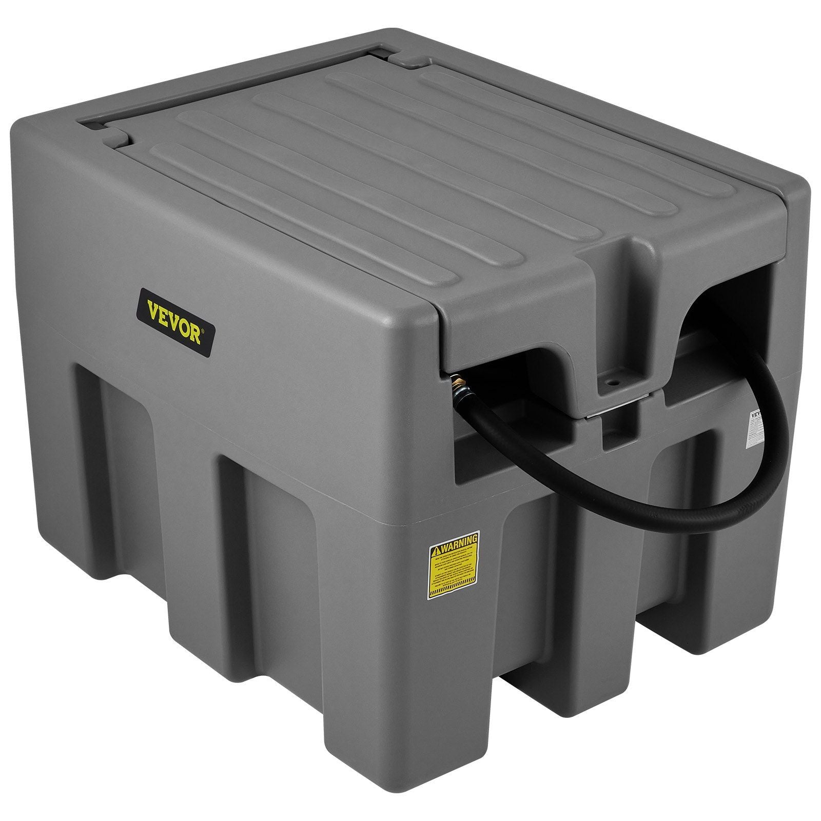 Portable Diesel Tank, 58 Gallon Capacity & 10 GPM Flow Rate, Diesel Fuel Tank with 12V Electric Transfer Pump and 13.1ft Rubber Hose, PE Diesel Transfer Tank for Easy Fuel Transportation,Gray