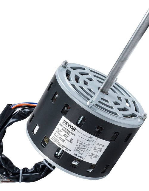Load image into Gallery viewer, 1/3HP Furnace Blower Motor, 110/120V 4.4Amps, 1075RPM 4 Speeds, CW/CCW Rotation, 48 Frame 5.2" Shaft Length, 5μF/370V Capacitor + 11" Hold Hoop
