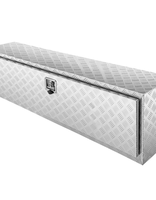Load image into Gallery viewer, Underbody Truck Box, 60"×17"×18" Pickup Storage Box, Heavy Duty Aluminum Diamond Plate Tool Box with Lock and Keys, Waterproof Trailer Storage Box with T-Handle Latch for Truck, Van, Trailer
