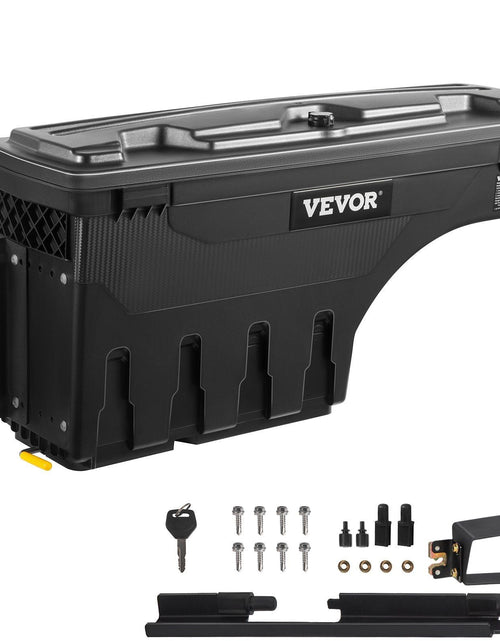 Load image into Gallery viewer, Truck Bed Storage Box, Lockable Lid, Waterproof ABS Wheel Well Tool Box 6.6 Gal/20 L, Compatible with Chevrolet Silverado 1500 GMC Sierra 1500 2019-2021, Driver Side, Black

