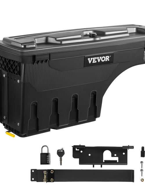 Load image into Gallery viewer, Truck Bed Storage Box, Lockable Lid, Waterproof ABS Wheel Well Tool Box 6.6 Gal/20 L with Password Padlock, Compatible with Dodge Ram 1500 2019-2021, Driver Side, Black
