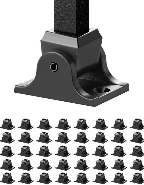 Load image into Gallery viewer, Aluminum Alloy Baluster Shoes Square Balusters Baluster Wrought Spindles for Staircase Slant Shoes with Screw Holes for Use with 1/2 Inch Staircase Balusters, Spray Coated Black (50 Pcs)

