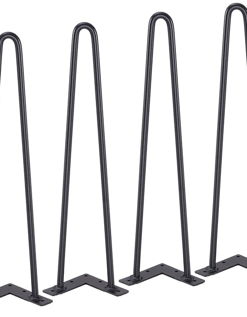Load image into Gallery viewer, 19" Hairpin Furniture Legs, Metal Home DIY Projects for Nightstand, Coffee Table, Desk, 500lbs Load Capacity with Rubber Floor Protectors, Metal Heavy Duty Sturdy Modern Table Legs, 4PCS Black

