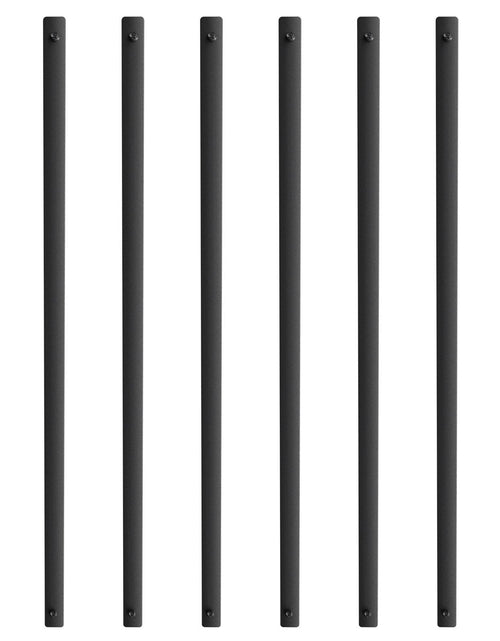 Load image into Gallery viewer, Staircase Metal Balusters, 29.5'' x 1'' Flat Aluminum Alloy Decorative Banister Spindles, 51 Pack Deck Baluster with Screws, Classic Hollow Deck Railing Satin Black Powder Coated for Porch
