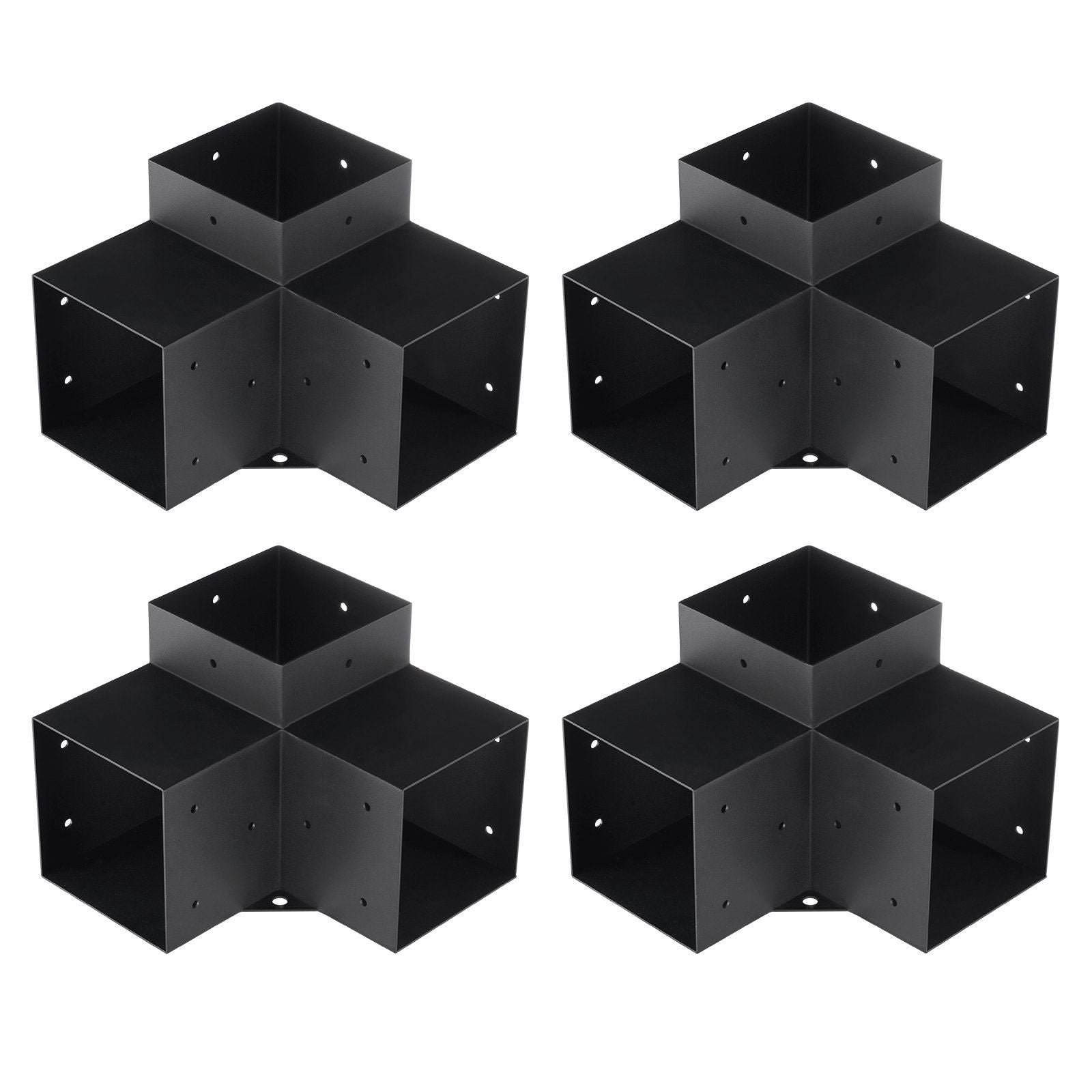 Pergola Bracket Kit 6''x6'', 4pcs 3-Way Heavy Duty Corner Bracket Woodworks DIY Post Base Kit, Easy Installation Wooden Beams for Gazebos, Patio Pergolas, Log Cabin Outdoor Pergola Hardware