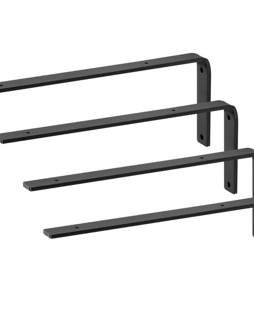 Load image into Gallery viewer, Shelf Bracket, Heavy Duty Floating Shelf Brackets 10 x 6 in, 4 Pcs Brackets for Shelves, 5mm Thick Matte Black L Shelf Bracket,Steel Shelving Brackets with 160 lbs Load Capacity
