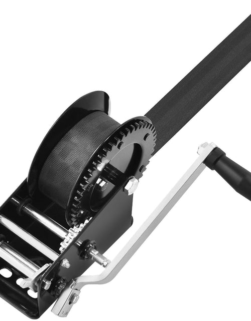 Load image into Gallery viewer, Hand Winch, 3500 lbs Pulling Capacity, Boat Trailer Winch Heavy Duty Rope Crank with 33 ft Polyester Strap and Two-Way Ratchet, Manual Operated Hand Crank Winch for Trailer, Boat or ATV Towing
