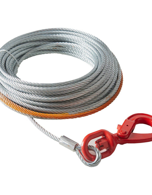 Load image into Gallery viewer, Galvanized Steel Winch Cable, 3/8 Inch x 50 Feet 15,200 lbs Breaking Strength, Wire Winch Rope with Swivel Hook, Towing Cable Heavy Duty, Universal Fit for SUV, Large Off-Road Vehicle, Truck

