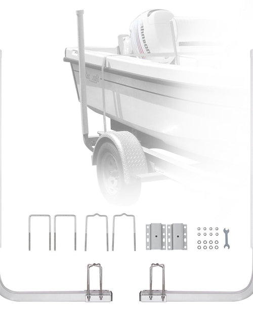 Load image into Gallery viewer, Boat Trailer Guide, 43' Adjustable Design Trailer Guide Poles, 2PCS Rustproof Galvanized Steel Trailer Guide, Trailer Guides with PVC Pipes, for Ski Boat, Fishing Boat or Sailboat Trailer 2024
