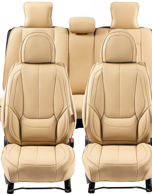 Load image into Gallery viewer, Seat Covers, Universal Car Seat Covers Full Set Seats, Front and Rear Seat, 13pcs Faux Leather Seat Cover, Full Enclosed Design, Detachable Headrest and Airbag Compatible, for Most Car SUV Truck
