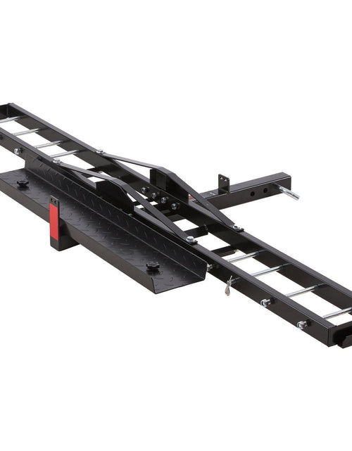 Load image into Gallery viewer, Motorcycle Carrier, 600 LBS Steel Motorcycle Carrier Hitch Mount with Loading Ramp, Scooter Dirt Bike Trailer Hauler with Ratchet Straps and Stabilizer, for Car, Truck with 2" Hitch Receiver
