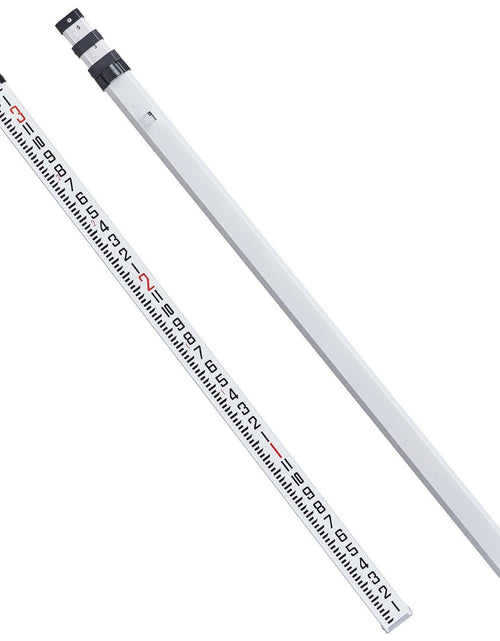 Load image into Gallery viewer, Aluminum Grade Rod, 9-Feet/8ths 3 Sections Telescopic Measuring Rod, Double-Sided Scale 1/8in Leveling Rod Stick,Aluminum Alloy Survey Rod with Bubble Level &amp;Carrying Bag for Houses,Walls,Floors
