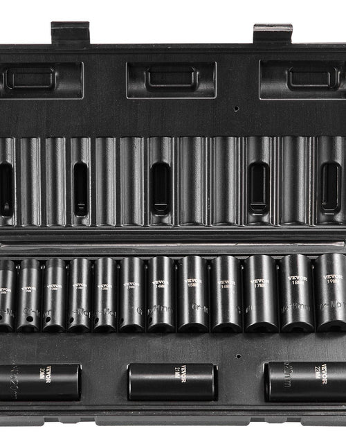 Load image into Gallery viewer, Impact Sockets Set 15pcs 6-Point 3/8in Drive Bit Ratchet Tool Kit Case
