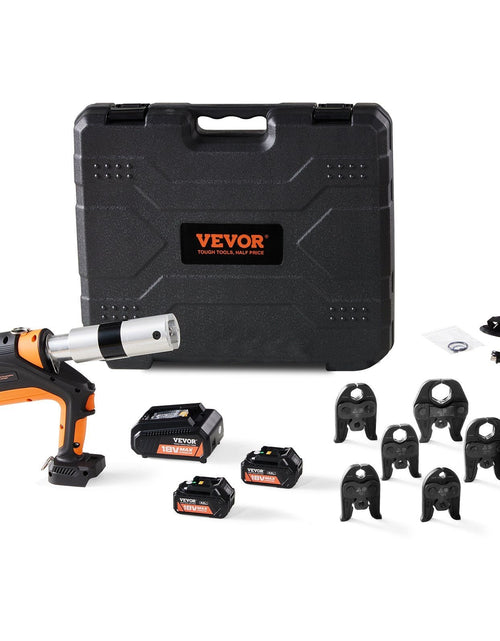 Load image into Gallery viewer, Pro Press Tool, 18V Electric Pipe Crimping Tool for 1/2" to 2" Stainless Steel, Copper, PEX Pipes, 360° Rotation Automatic Crimper with Brushless Motor &amp; 6 Pro Press Jaws
