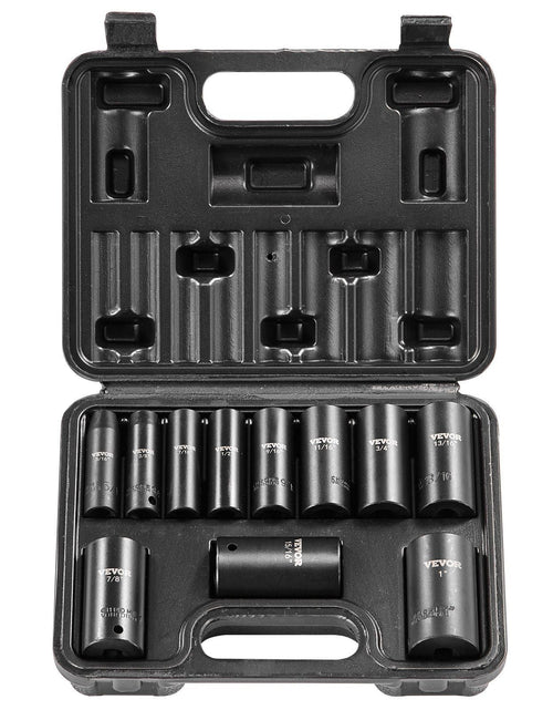 Load image into Gallery viewer, Impact Sockets Set 11pcs 6-Point 3/8in Drive Bit Ratchet Tool Kit Case

