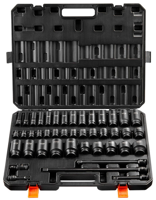 Load image into Gallery viewer, Impact Sockets Set 43pcs 6-Point 1/2in Drive Bit Ratchet Tool Kit Case
