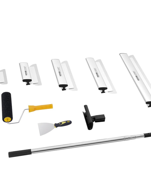 Load image into Gallery viewer, Drywall Skimming Blade Set, 7/10/14/16/24 in Skimming Blades + 34 - 81.6 in Extension Handle Pole, Stainless Steel Knife Professional Skim Coat Tools, for Gyprock/WallBoard/Plasterboard
