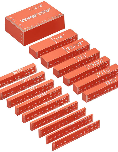Load image into Gallery viewer, Setup Blocks Woodworking Tools, 16-Piece, Precision Height Gauge Block Set, with Clearly Laser Engraved Size Markings and Storage Case, Aluminum Setup Bars for Router and Table Saw Accessories
