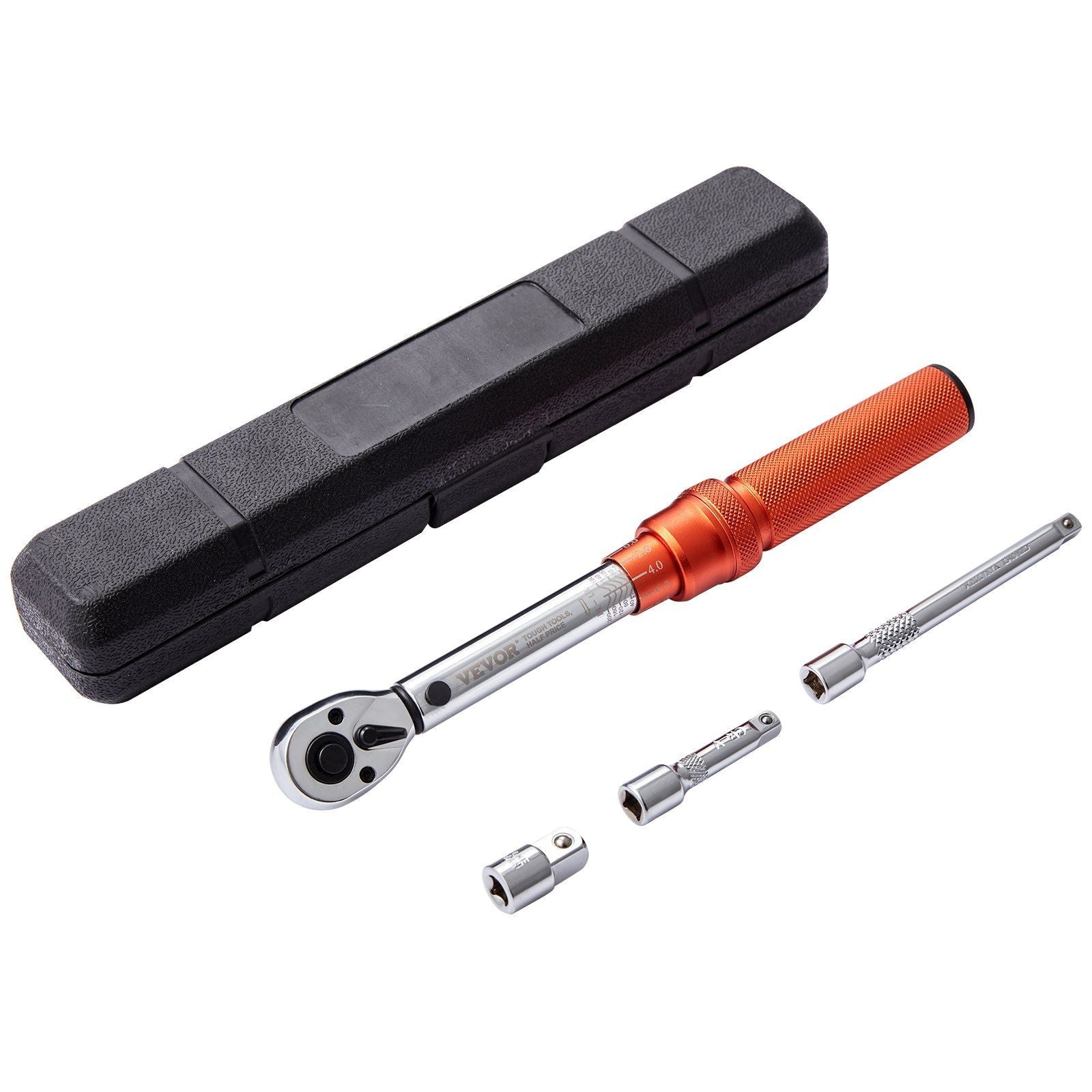 Torque Wrench, 1/4-inch Drive Click Torque Wrench 20-200in.lb/3-23n.m, Dual-Direction Adjustable Torque Wrench Set, Mechanical Dual Range Scales Torque Wrench Kit with Adapters Extension Rod