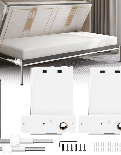 Load image into Gallery viewer, Murphy Mounting Wall Springs Mechanism Heavy Duty Support Hardware DIY Kit for Queen Twin Size Bed (Horizontal), White
