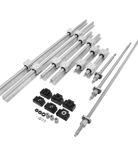 Linear Rail, Ballscrew x 3, RM1605-350mm 650mm 1050mm x 2 Linear Rail Support, 12 CNC Kit Linear Shaft Optical Axis