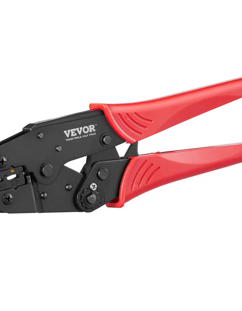 Load image into Gallery viewer, Ratcheting Crimping Tool Set For Insulated Electrical Connectors AWG22-10 with Wire Stripper and 210pcs Heat Shrink Tubes Labor-Saving Ratcheting Wire Crimp Pliers
