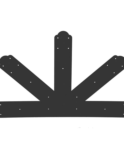 Load image into Gallery viewer, Gable Plate, Black Powder-Coated Truss Connector Plates, 12:12 Pitch Gable Bracket, 4 mm / 0.16" Steel Truss Nail Plates, Decorative Gable Plate with Bolts for Wooden Beam Use
