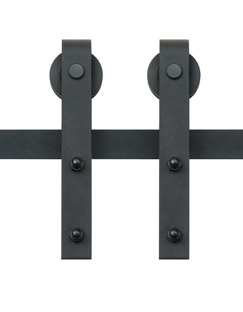 Load image into Gallery viewer, 8FT Sliding Barn Door Hardware Kit, 330LBS Loading Heavy Duty Barn Door Track Kit for Single Door, Fit 3.7-4.3FT Wide and 1.3"-1.8" Thick Door Panel, with Smooth &amp; Silent Pulley (J Shape)
