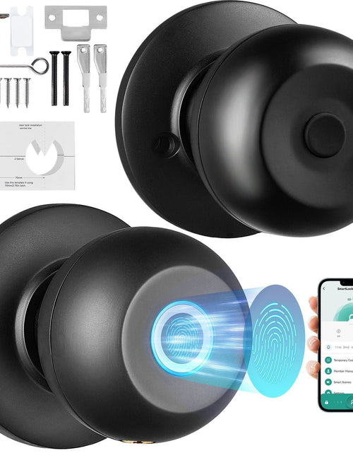 Load image into Gallery viewer, Smart Door Knob, Biometric Door Lock Bluetooth Smart Lock, Fingerprint Smart Lock with APP Control, Easy Installation Door Lock, for Home Bedrooms, Cloakroom, Hotels, Apartments Offices, Black

