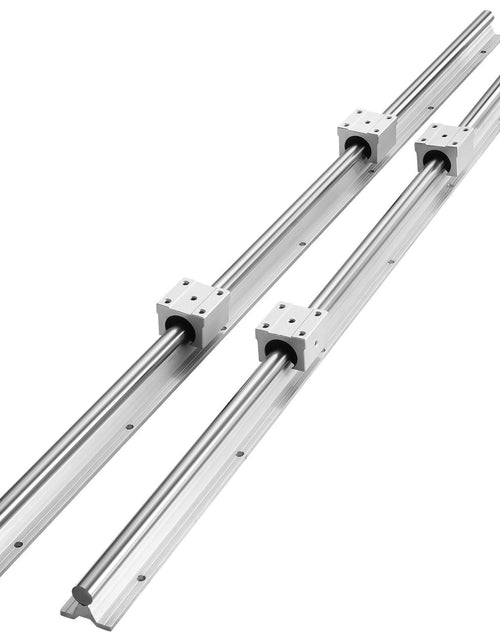 Load image into Gallery viewer, Linear Guide Rail Set, SBR20 800mm, 2 PCS 31.5 in/800 mm SBR20 Guide Rails and 4 PCS SBR20UU Slide Blocks, Linear Rails and Bearings Kit for Automated Machines DIY Project CNC Router Machines
