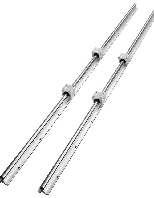 Load image into Gallery viewer, Linear Guide Rail Set, SBR20 1500mm, 2 PCS 59 in/1500 mm SBR20 Guide Rails and 4 PCS SBR20UU Slide Blocks, Linear Rails and Bearings Kit for Automated Machines DIY Project CNC Router Machines
