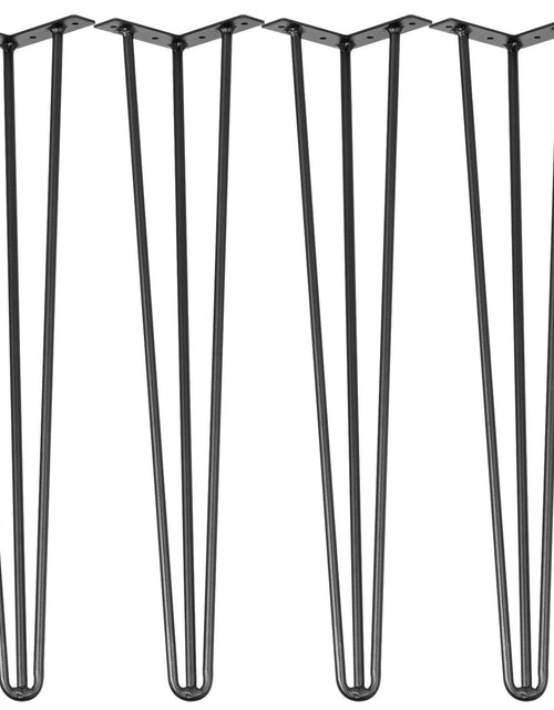Load image into Gallery viewer, Hairpin Table Legs 28" Black Set of 4 Desk Legs 880lbs Load Capacity (Each 220lbs) Hairpin Desk Legs 3 Rods for Bench Desk Dining End Table Chairs Carbon Steel DIY Heavy Duty Furniture Legs
