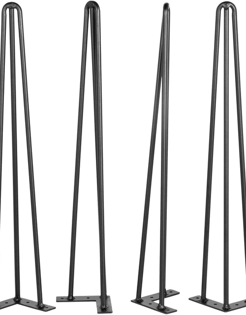 Load image into Gallery viewer, Hairpin Table Legs 20" Black Set of 4 Desk Legs 880lbs Load Capacity (Each 220lbs) Hairpin Desk Legs 3 Rods for Bench Desk Dining End Table Chairs Carbon Steel DIY Heavy Duty Furniture Legs
